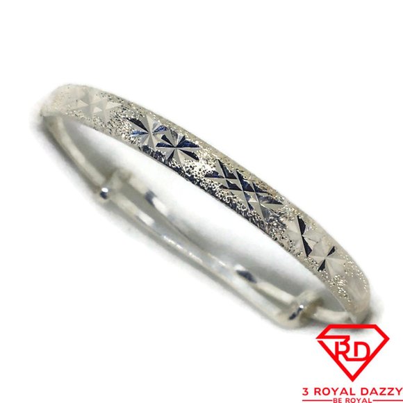 diamond cut Baby Toddler Bracelet 925 Silver